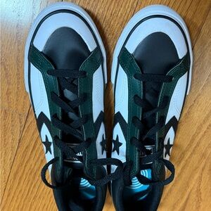 Kids Black and Green Converse Sneakers